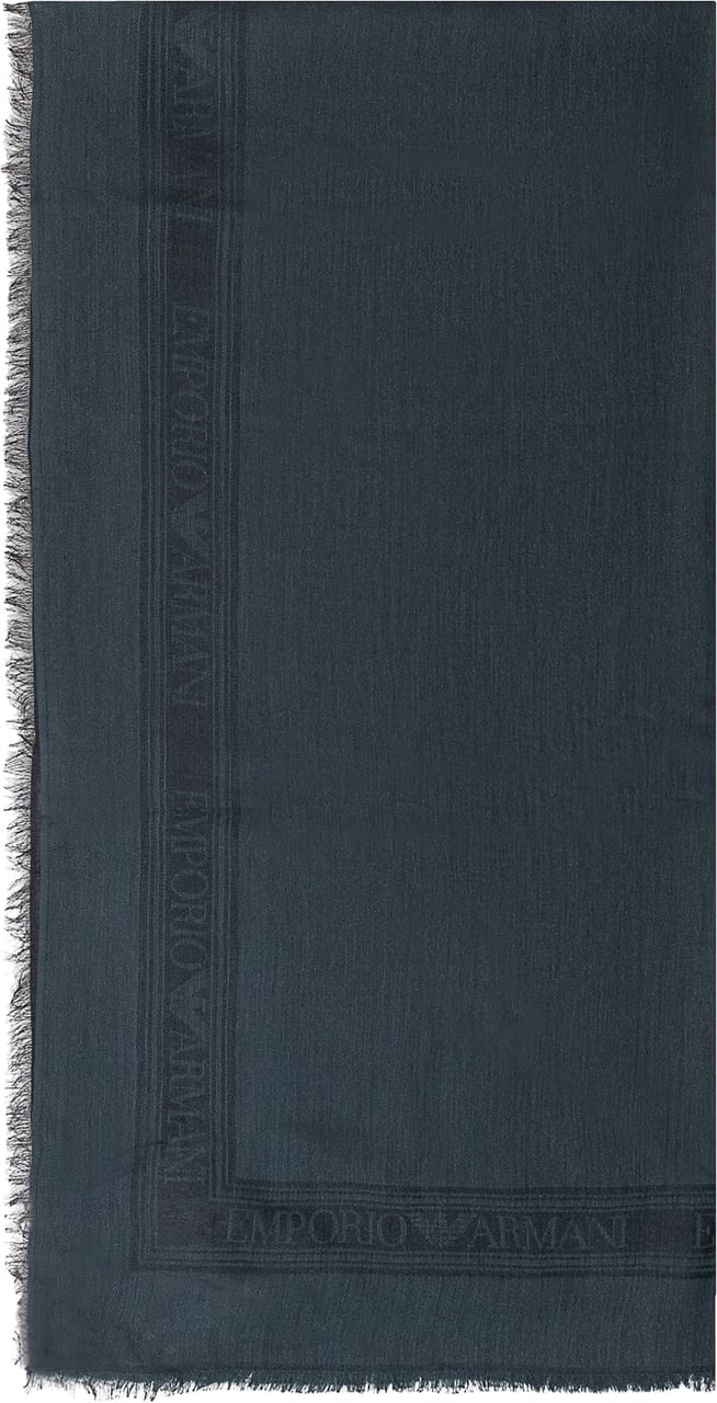 Emporio Armani Sciarpa con Bordo Logato Blauw