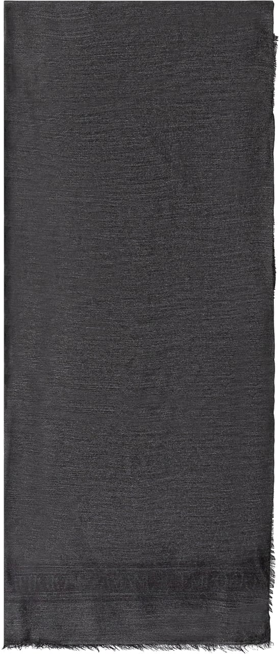 Emporio Armani Sciarpa con Logo Jacquard Donkergrijs