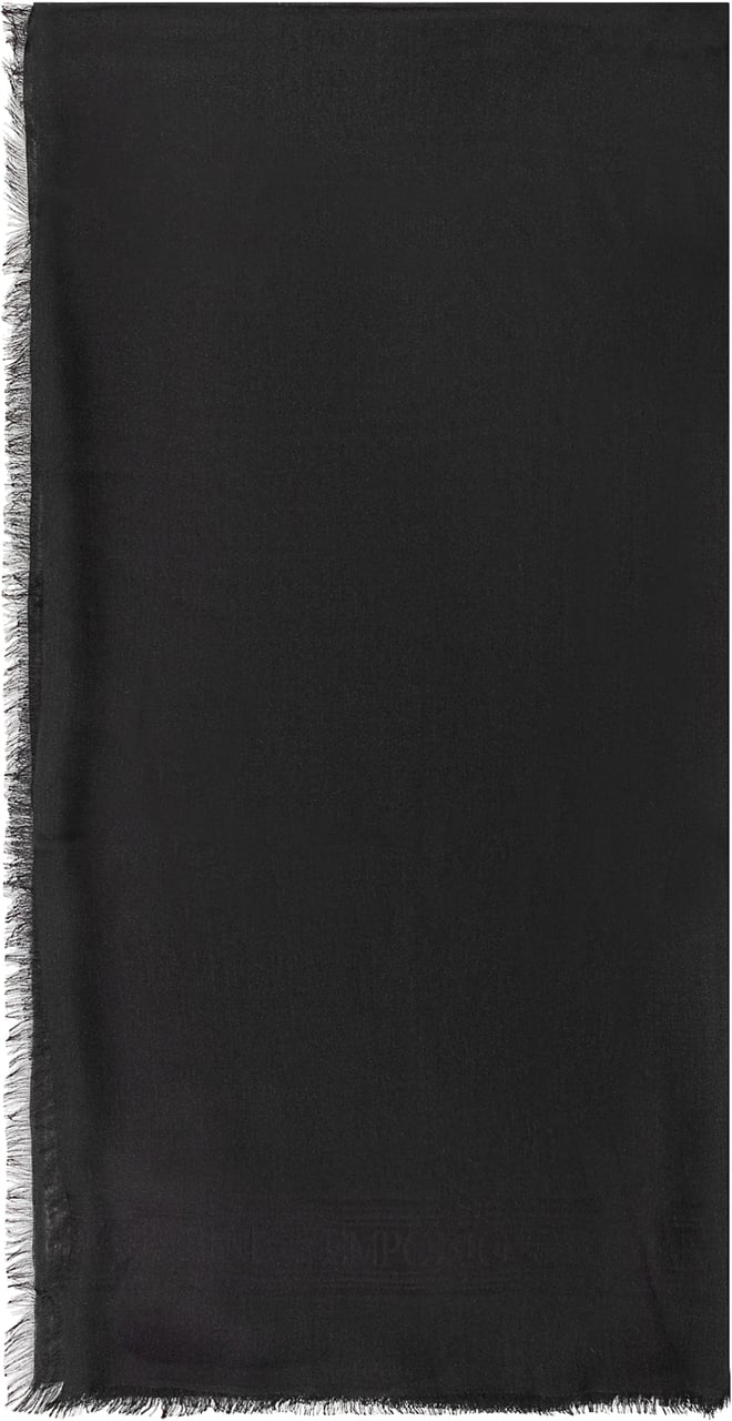 Emporio Armani Sciarpa con Finitura Sfrangiata Zwart