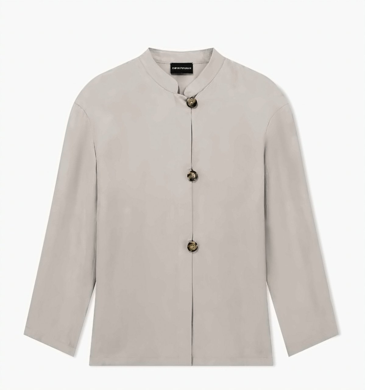 Emporio Armani Guru Collar Washed Fluid Lyocell Shirt Roze