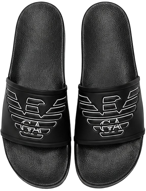 Emporio Armani Badslippers Zwart