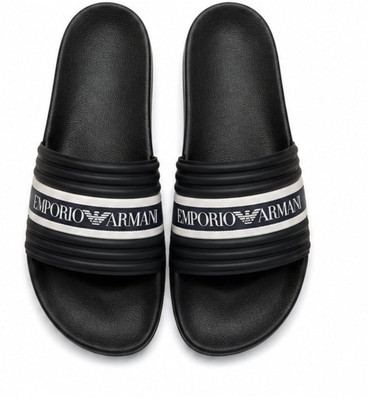 Emporio Armani Badslippers Zwart