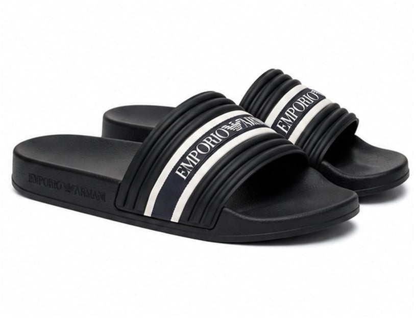 Emporio Armani Badslippers Zwart