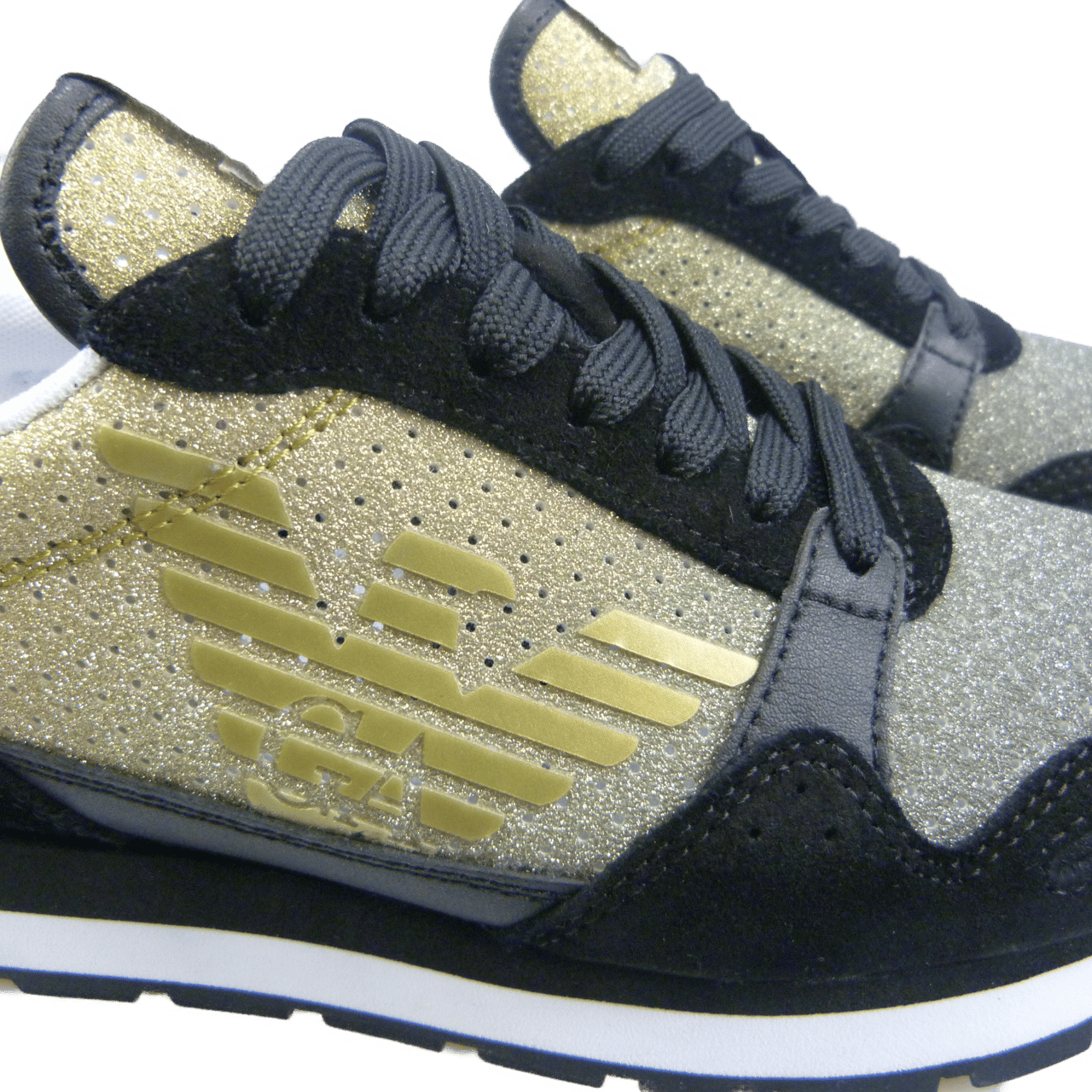 Emporio Armani Sneakers Glitterate Colore ORO Zwart