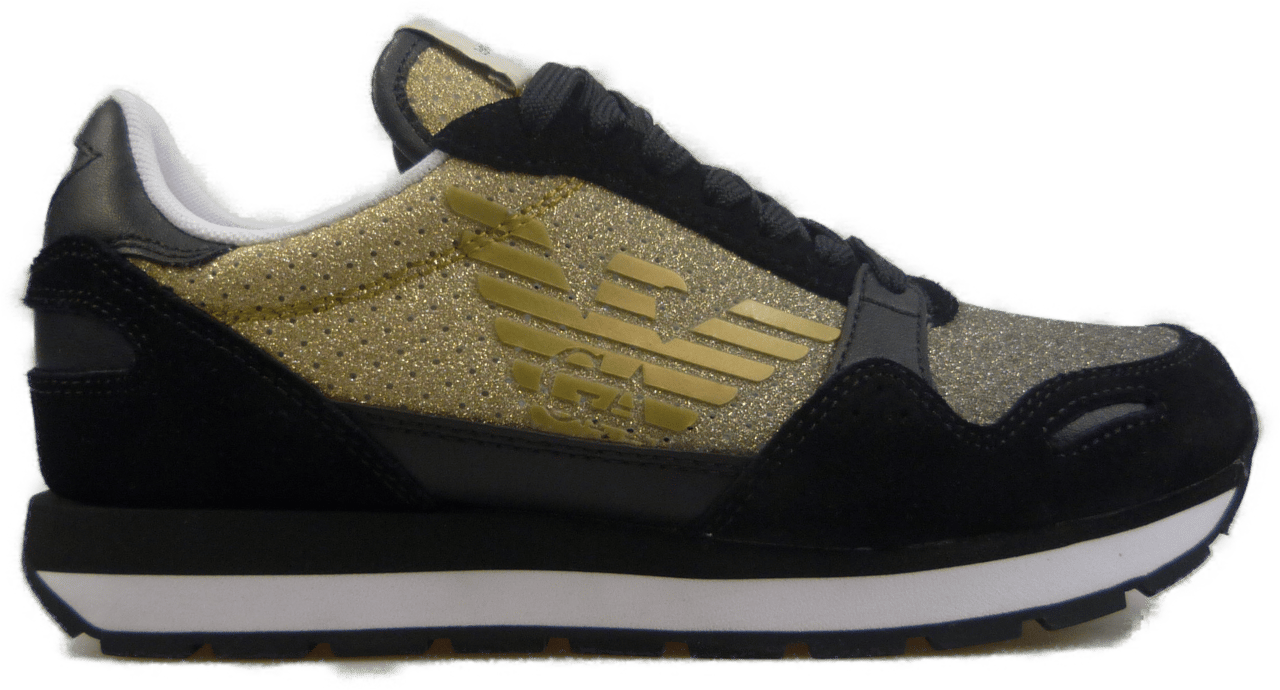 Emporio Armani Sneakers Glitterate Colore ORO Zwart