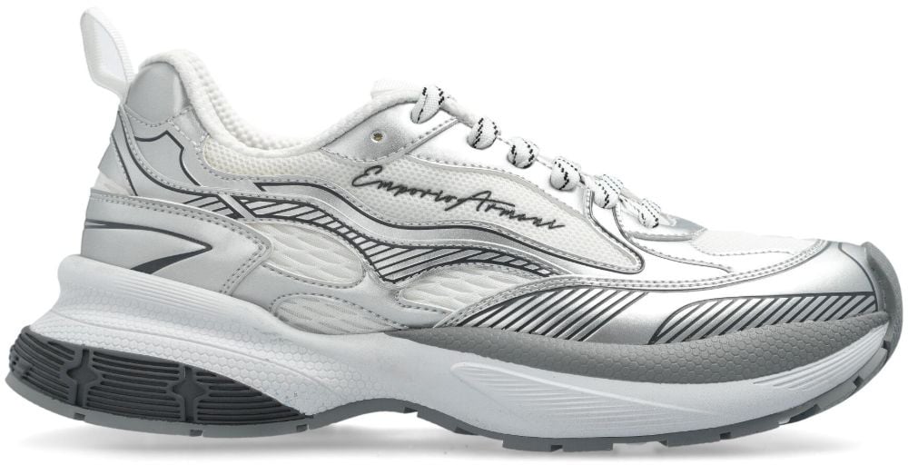 Emporio Armani Sneakers Silver Zilver