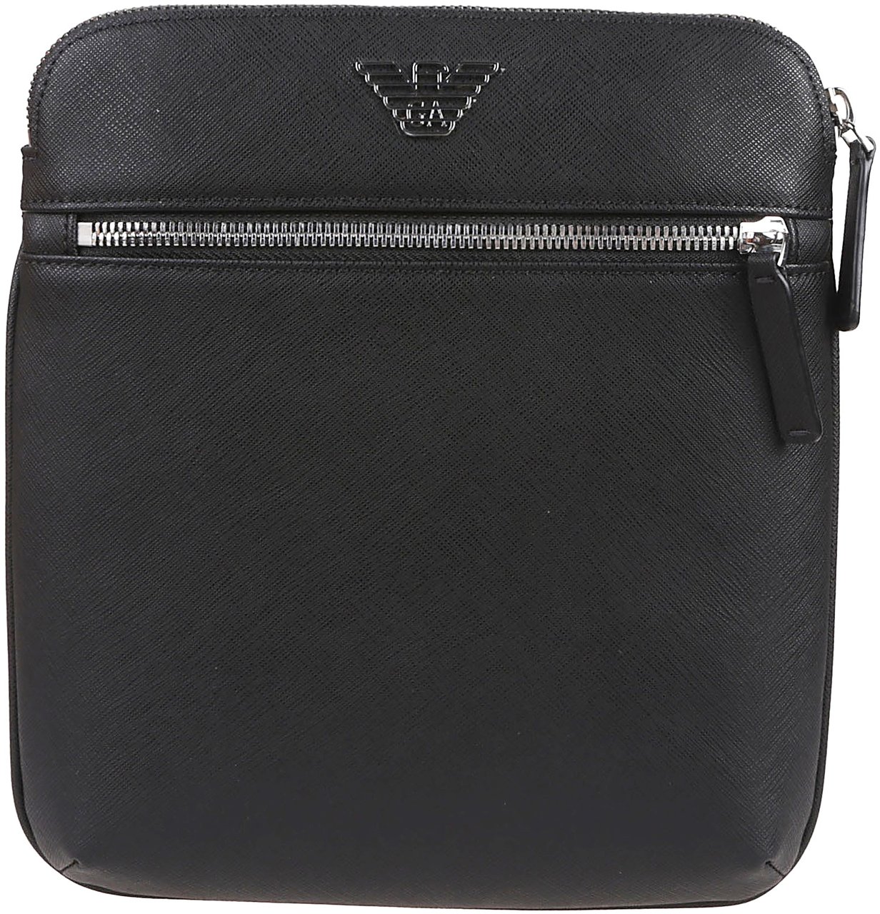Emporio Armani Logo Plaque Crossbody Bag Black Zwart