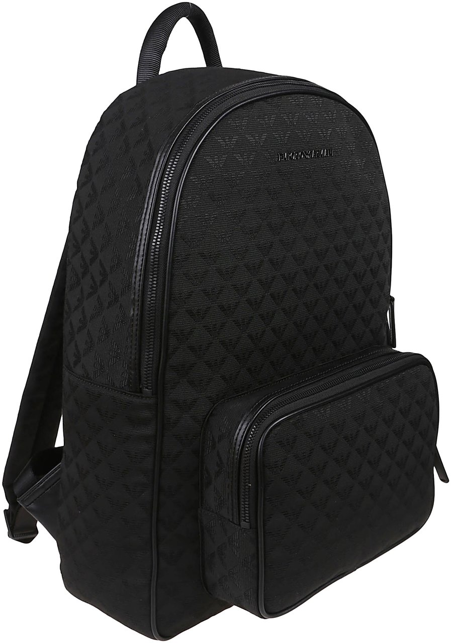 Emporio Armani Eagle All Over Backpack Black Zwart