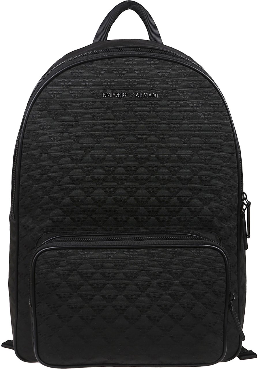Emporio Armani Eagle All Over Backpack Black Zwart