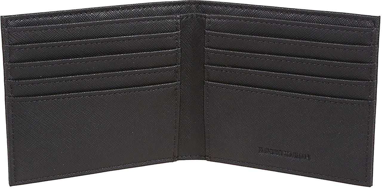 Emporio Armani Logo Plaque Wallet Black Zwart