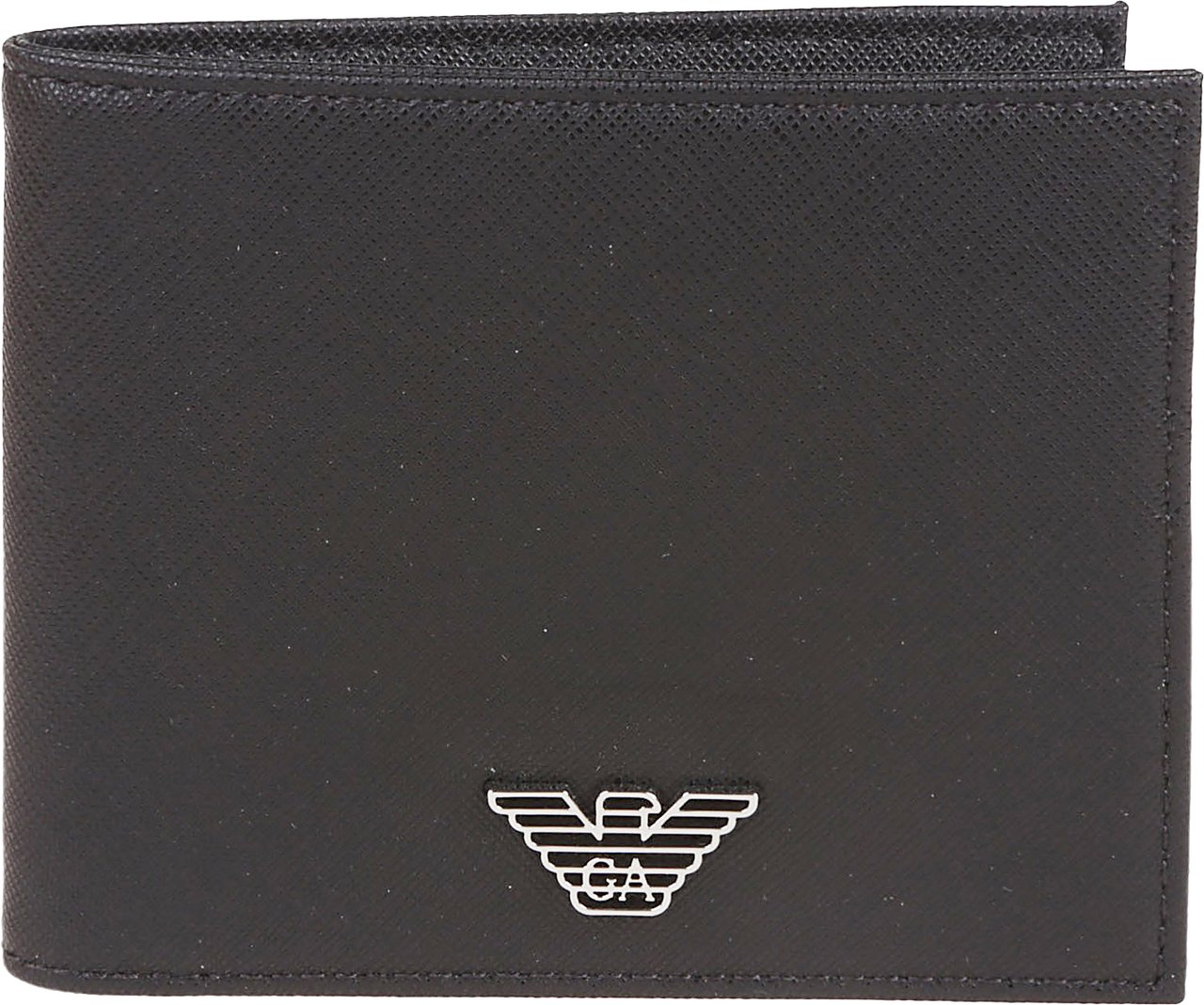 Emporio Armani Logo Plaque Wallet Black Zwart