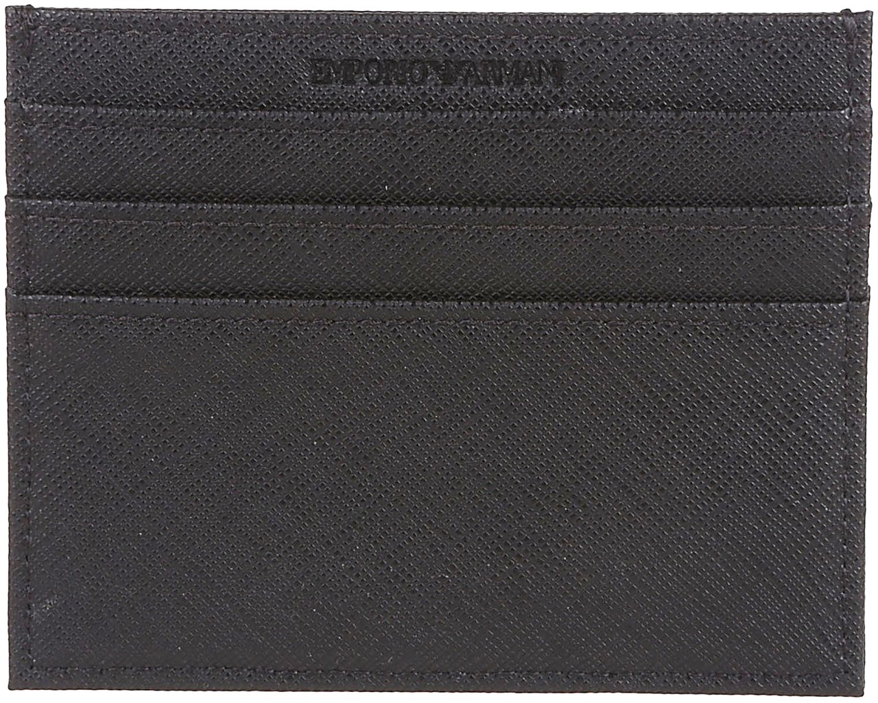 Emporio Armani Logo Plaque Credit Card Holder Black Zwart