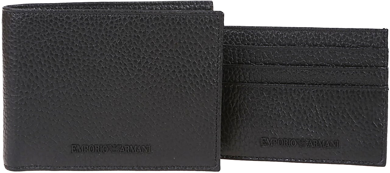 Emporio Armani Gift Box Wallet + Credit Carsd Holder Black Zwart