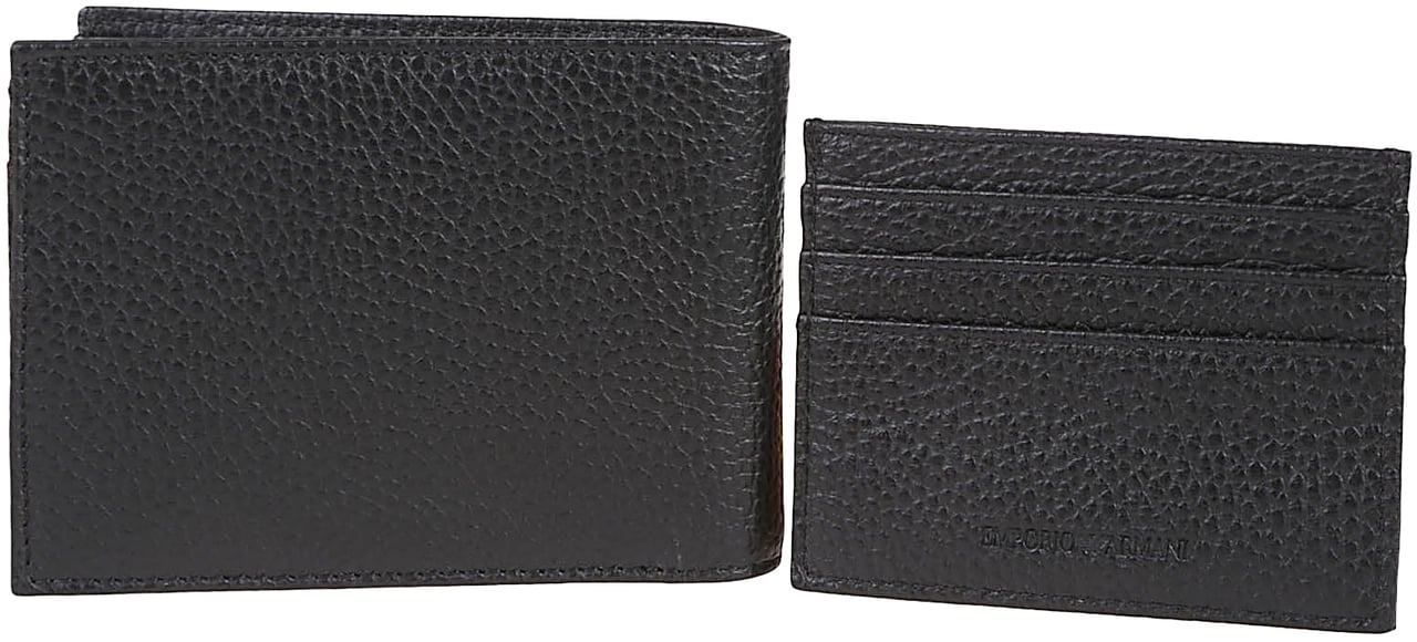 Emporio Armani Gift Box Wallet + Credit Carsd Holder Black Zwart