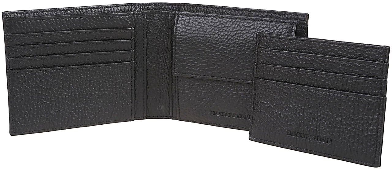 Emporio Armani Gift Box Wallet + Credit Carsd Holder Black Zwart