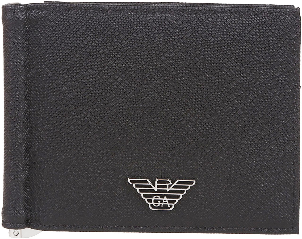 Emporio Armani Logo Plaque Wallet Black Zwart