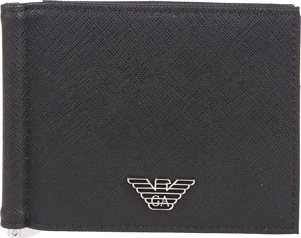 Emporio Armani Logo Plaque Wallet Black Zwart