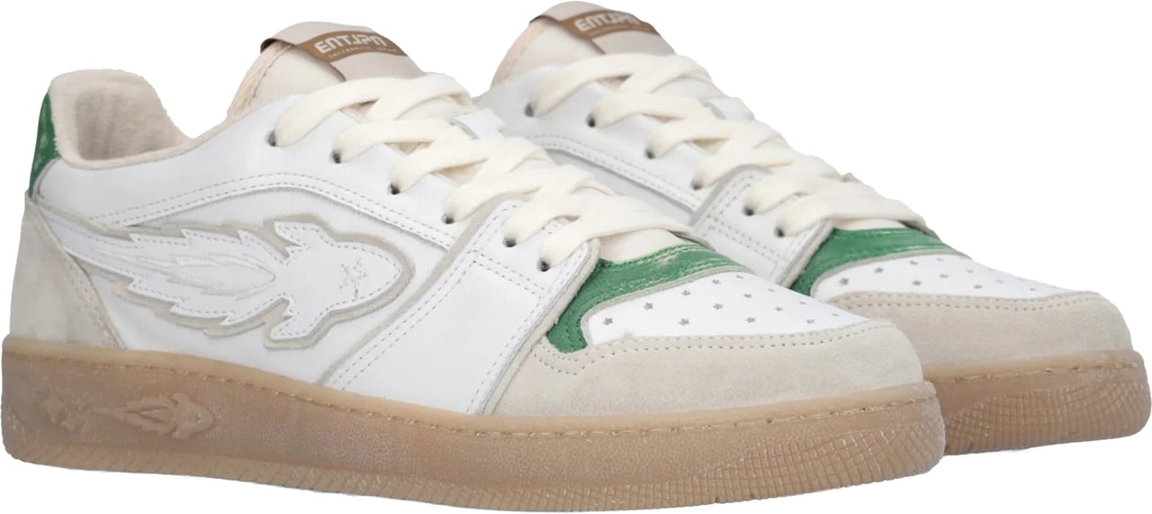 Enterprise Japan Egg Rocket 2 White/Beige Suede Sneakers Wit