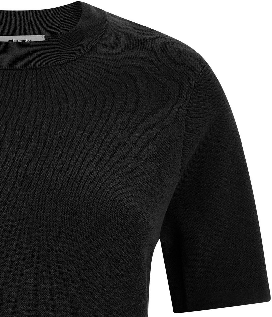 Entire Studios Black Cotton T-Shirt Zwart