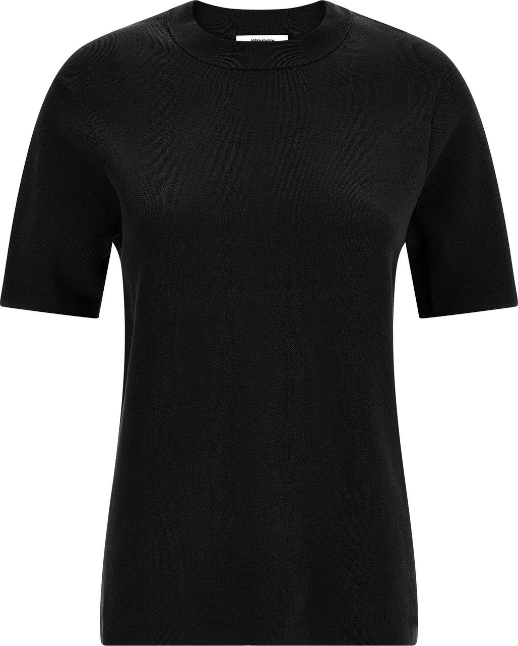 Entire Studios Black Cotton T-Shirt Zwart