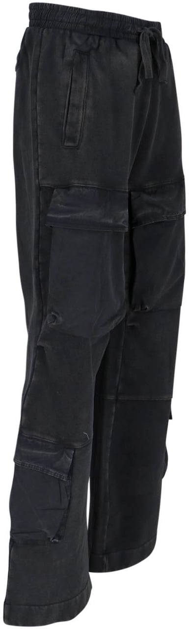Entire Studios Organic Cotton Cargo Sport Pants with Drawstring Waist Zwart