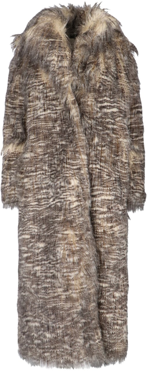 Entire Studios Single-Breasted Faux Fur Coat Neutraal