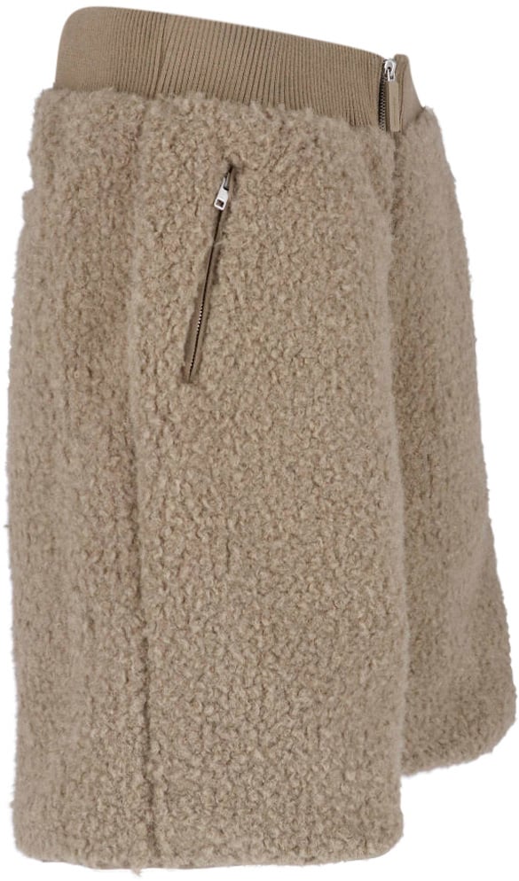 Entire Studios Beige Teddy Fleece Zippered Shorts Neutraal