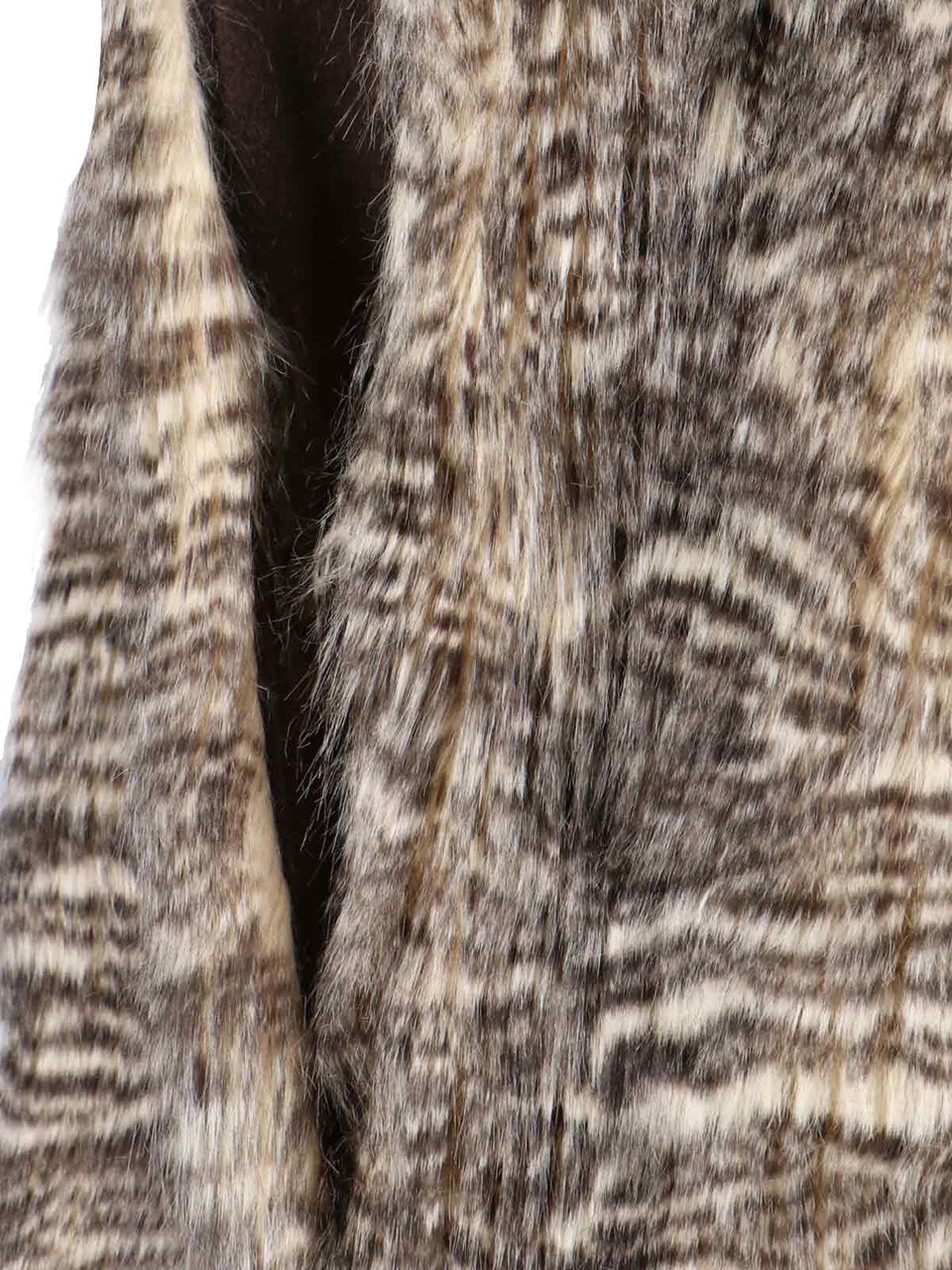 Entire Studios Textured Faux Fur Jacket With Striped Pattern Bruin
