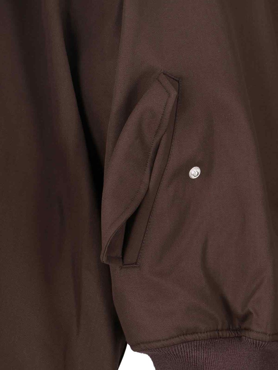 Entire Studios Brown Wool Bomber Jacket with Ribbed Details Bruin