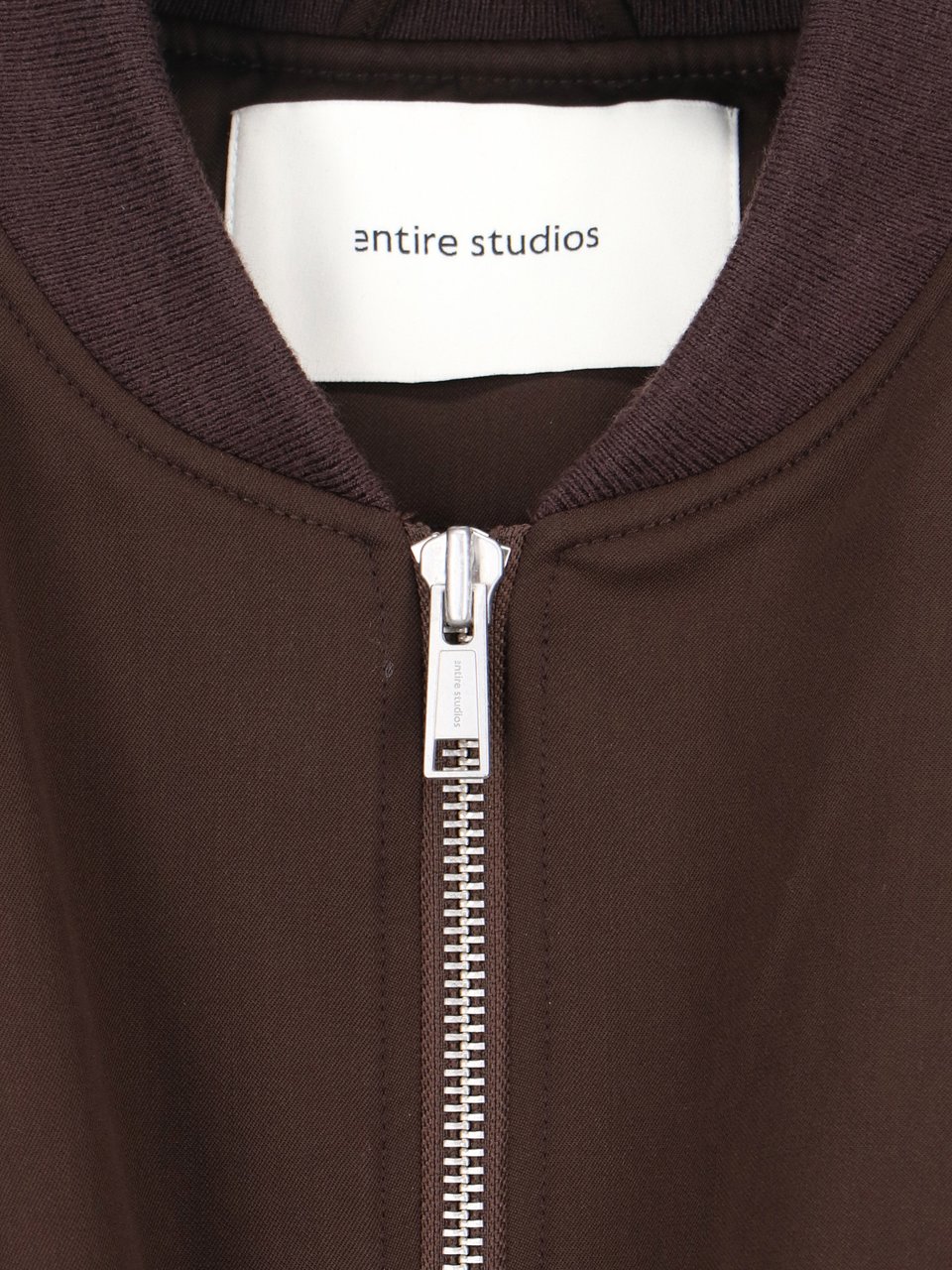 Entire Studios Brown Wool Bomber Jacket with Ribbed Details Bruin