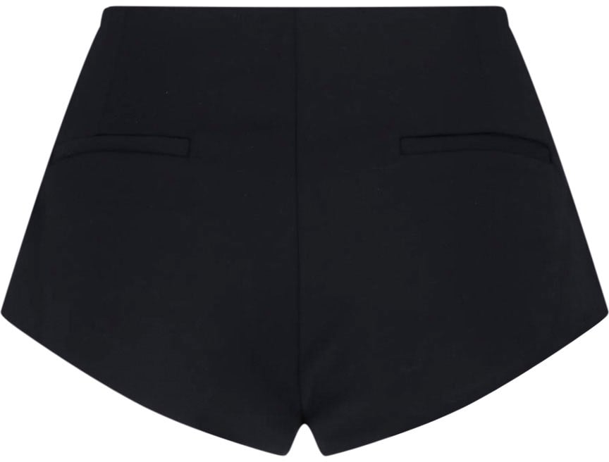 Entire Studios Black Tailored Flared Hem Shorts Zwart
