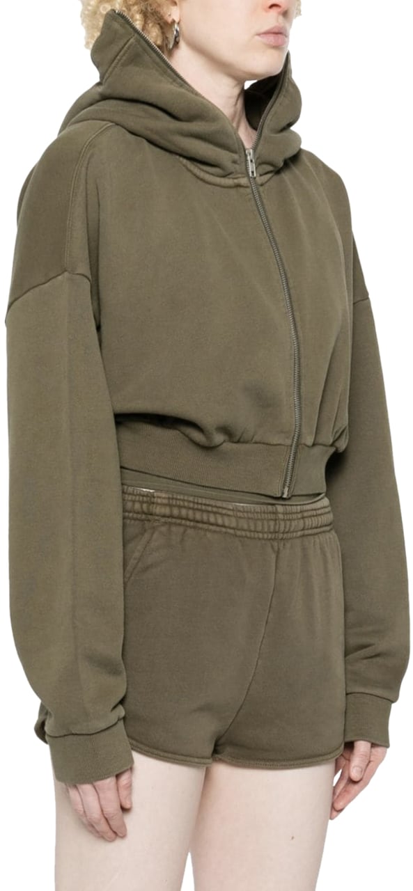 Entire Studios Cropped Full Zip Military Groen
