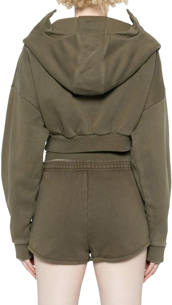 Entire Studios Cropped Full Zip Military Groen