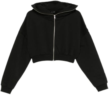 Entire Studios Cropped Full Zip Soot Zwart