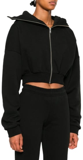 Entire Studios Cropped Full Zip Soot Zwart