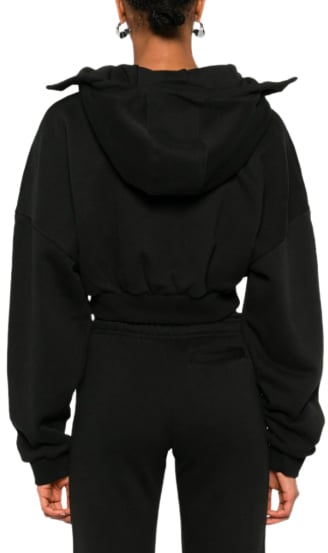 Entire Studios Cropped Full Zip Soot Zwart
