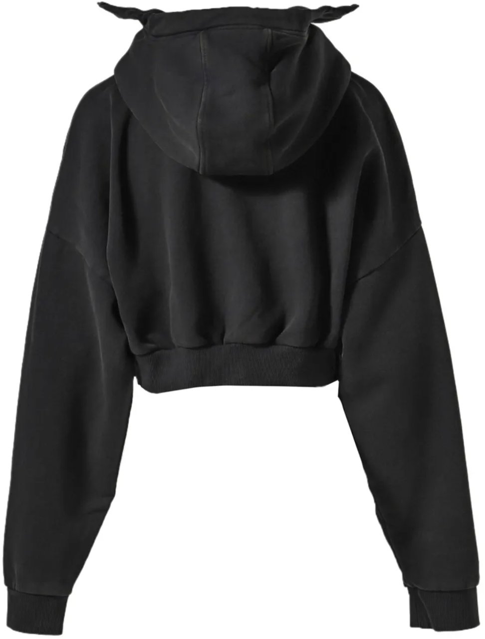 Entire Studios Cropped Full Zip Washed Black Zwart