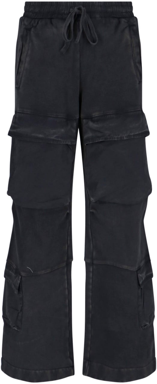 Entire Studios Organic Cotton Cargo Sport Pants with Drawstring Waist Zwart