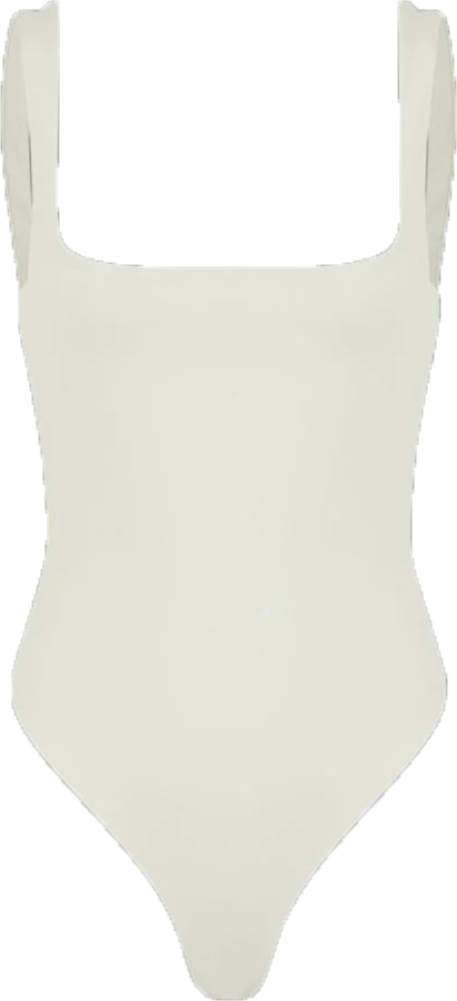 Entire Studios Square Neck Bodysuit Rice Wit