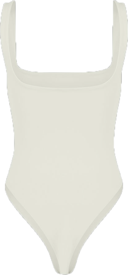 Entire Studios Square Neck Bodysuit Rice Wit