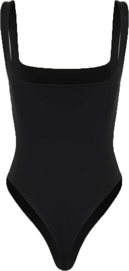Entire Studios Square Neck Bodysuit Soot Zwart