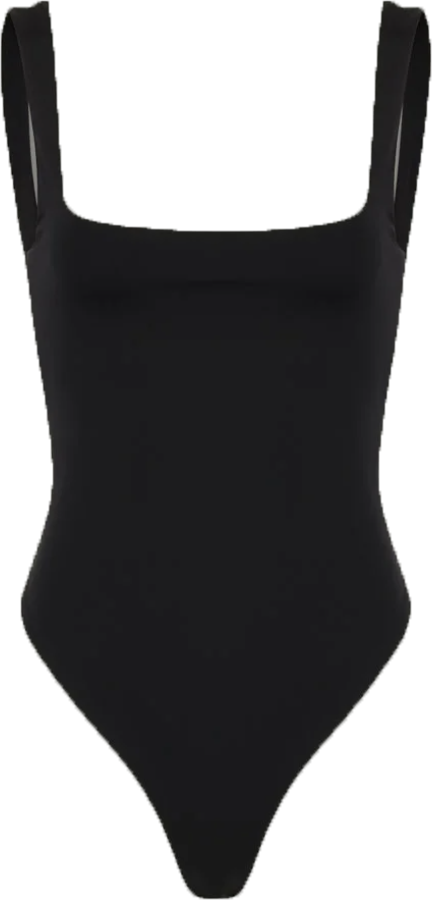 Entire Studios Square Neck Bodysuit Soot Zwart