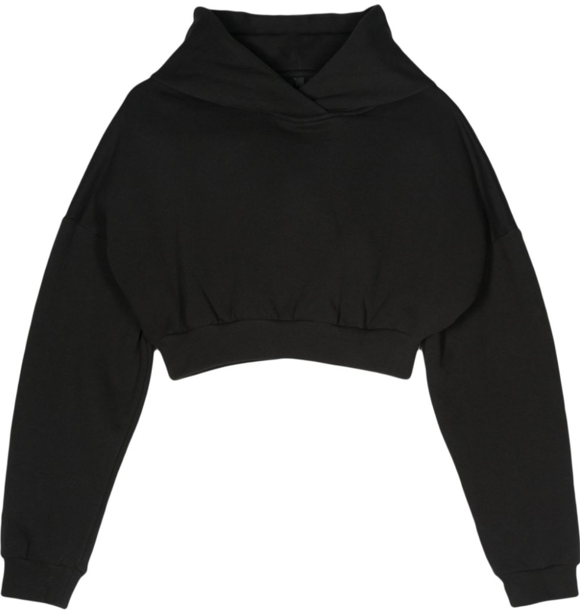 Entire Studios Cropped Heavy Hood Soot Zwart