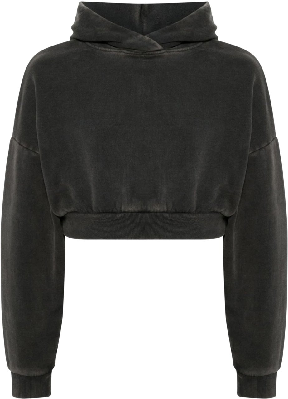 Entire Studios Cropped Heavy Hood Washed Black Zwart