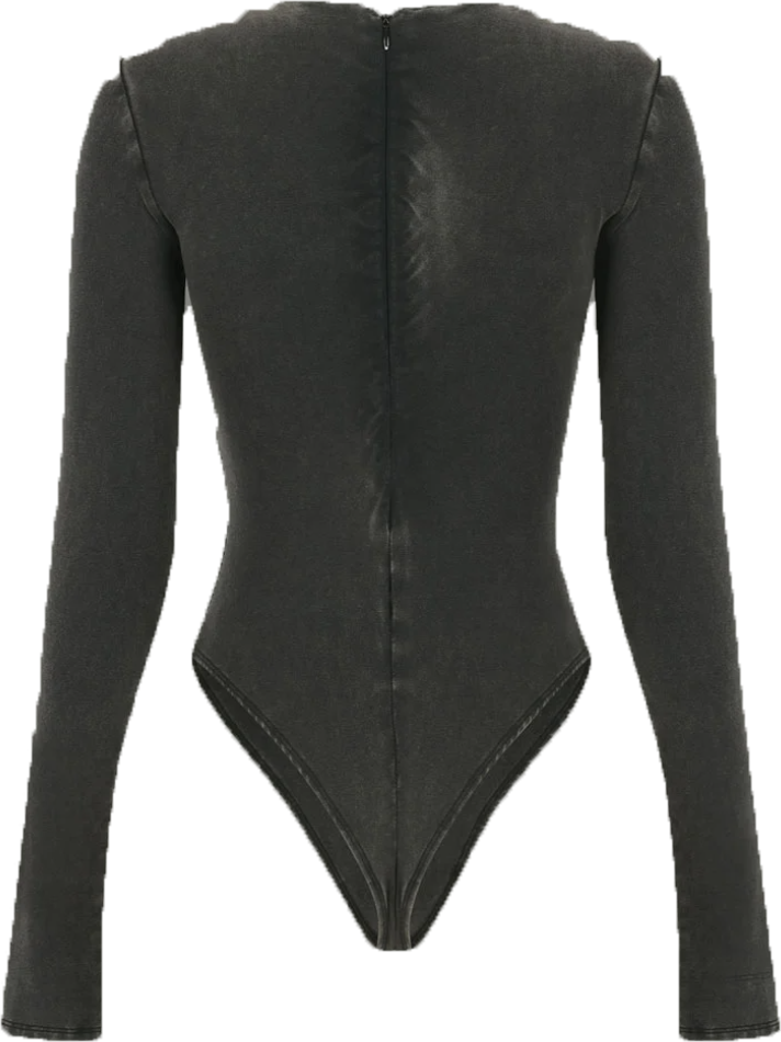 Entire Studios Ls Bodysuit Washed Black Zwart