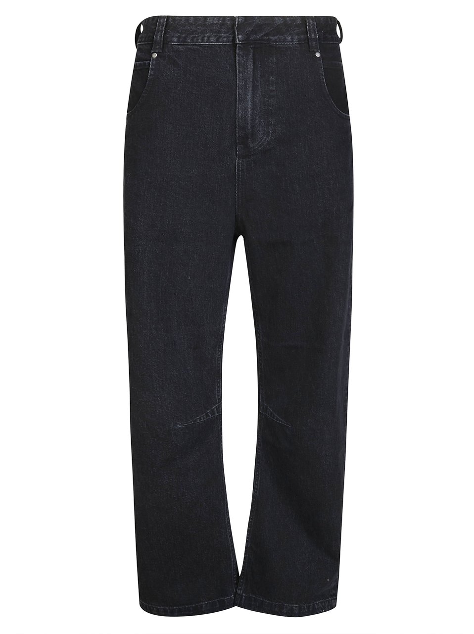 Entire Studios Cropped Dark Wash Wide-Leg Jeans Zwart