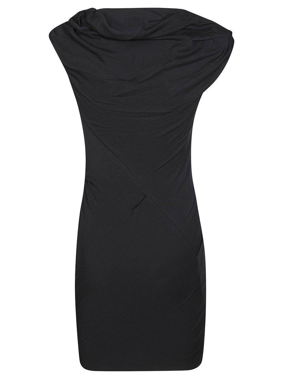 Entire Studios Asymmetrical Twist Draped Mini Dress Zwart