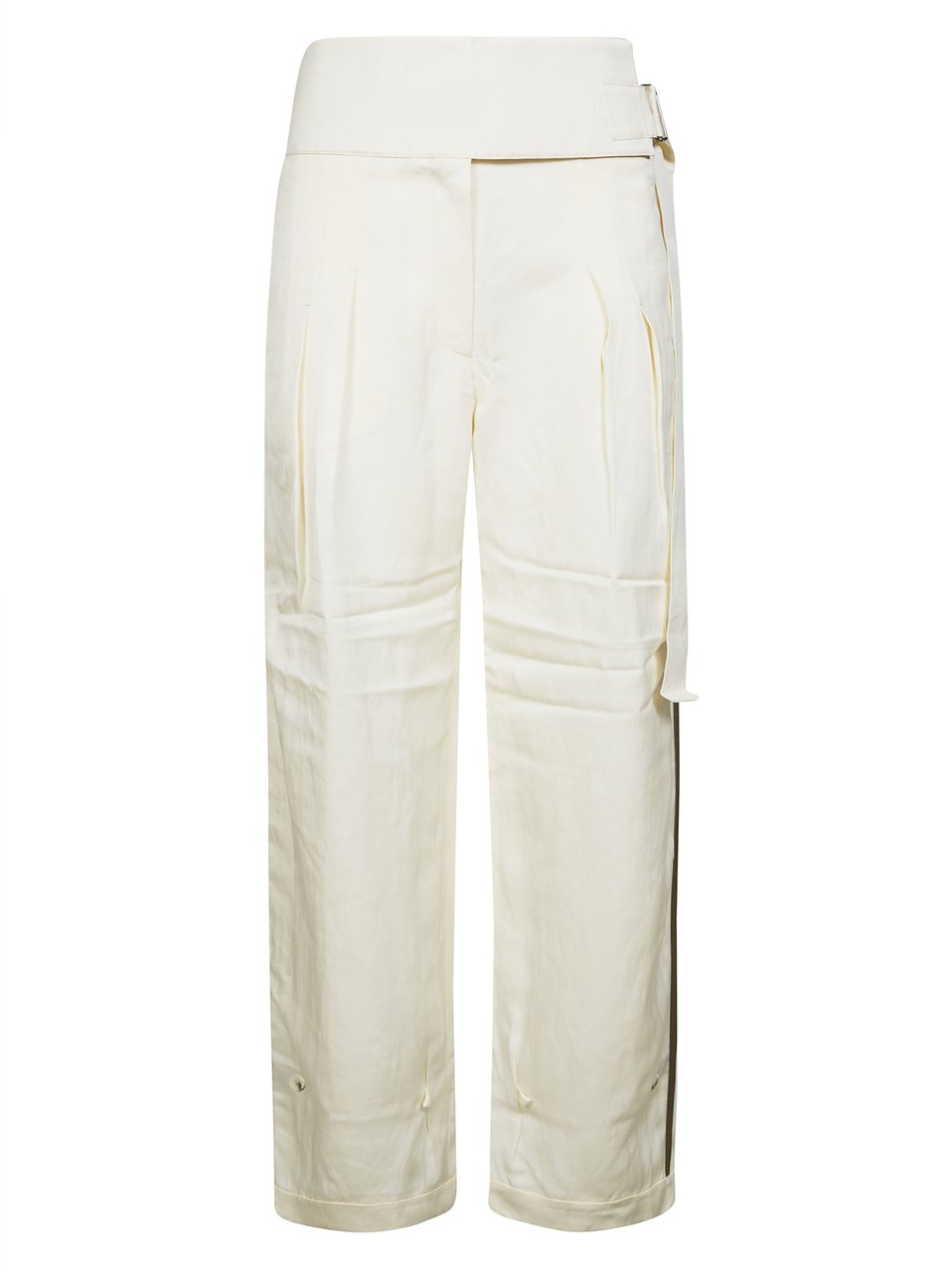 Entire Studios Cropped High Waist Outer Stripe Pants Wit