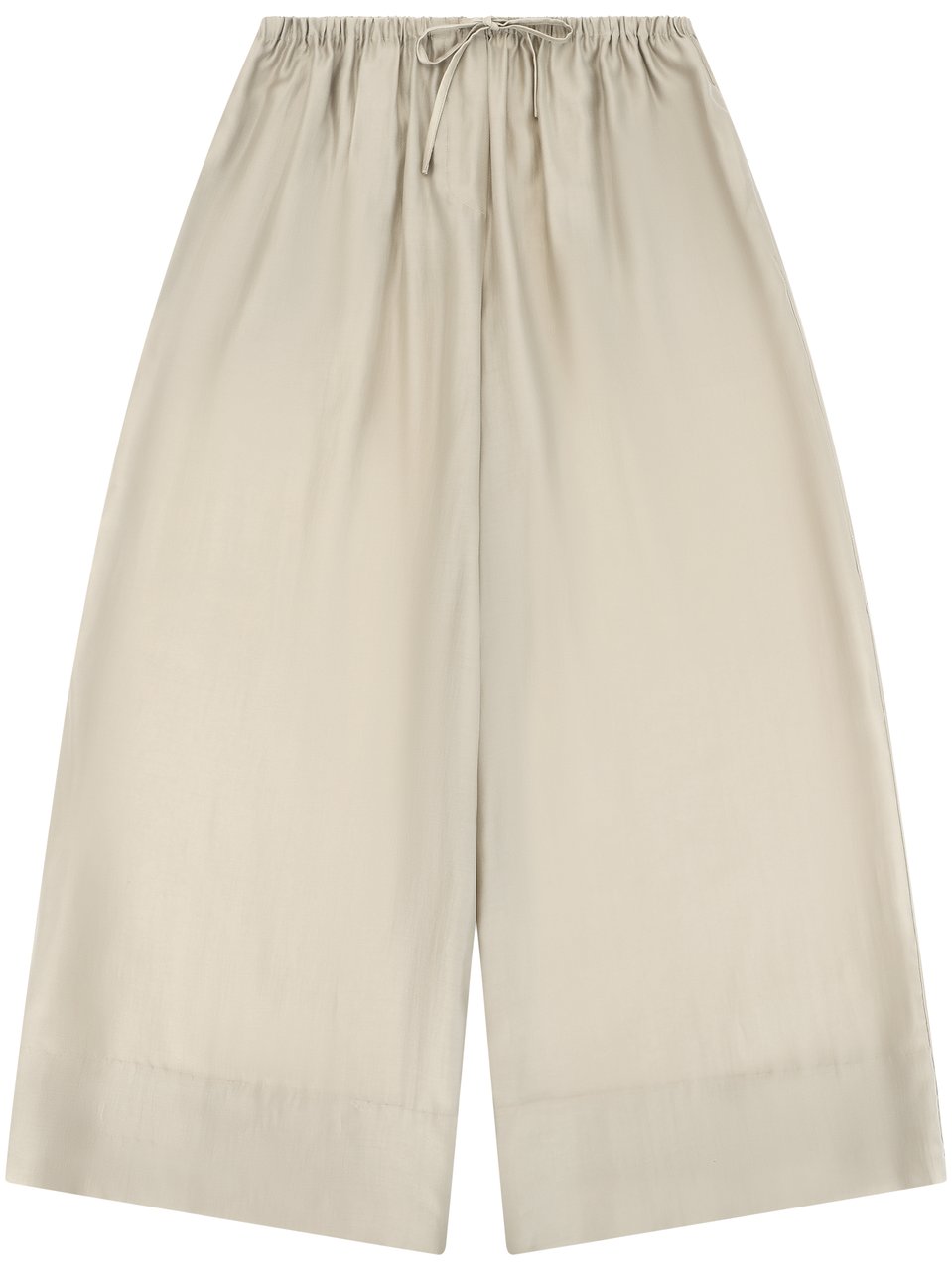 Entire Studios Cropped Wide-Leg Trousers with Elastic Waistband and Drawstring Grijs