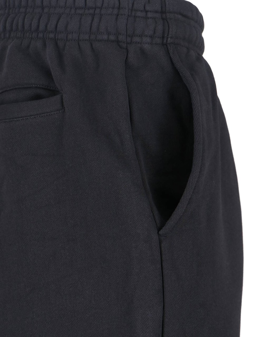Entire Studios Black Elastic Waistband Cotton Sports Trousers Zwart